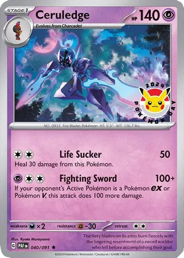 Ceruledge (040/091) (Pokemon Day 2024)(Cosmos Holo) [Scarlet & Violet: Black Star Promos] | Rock City Comics