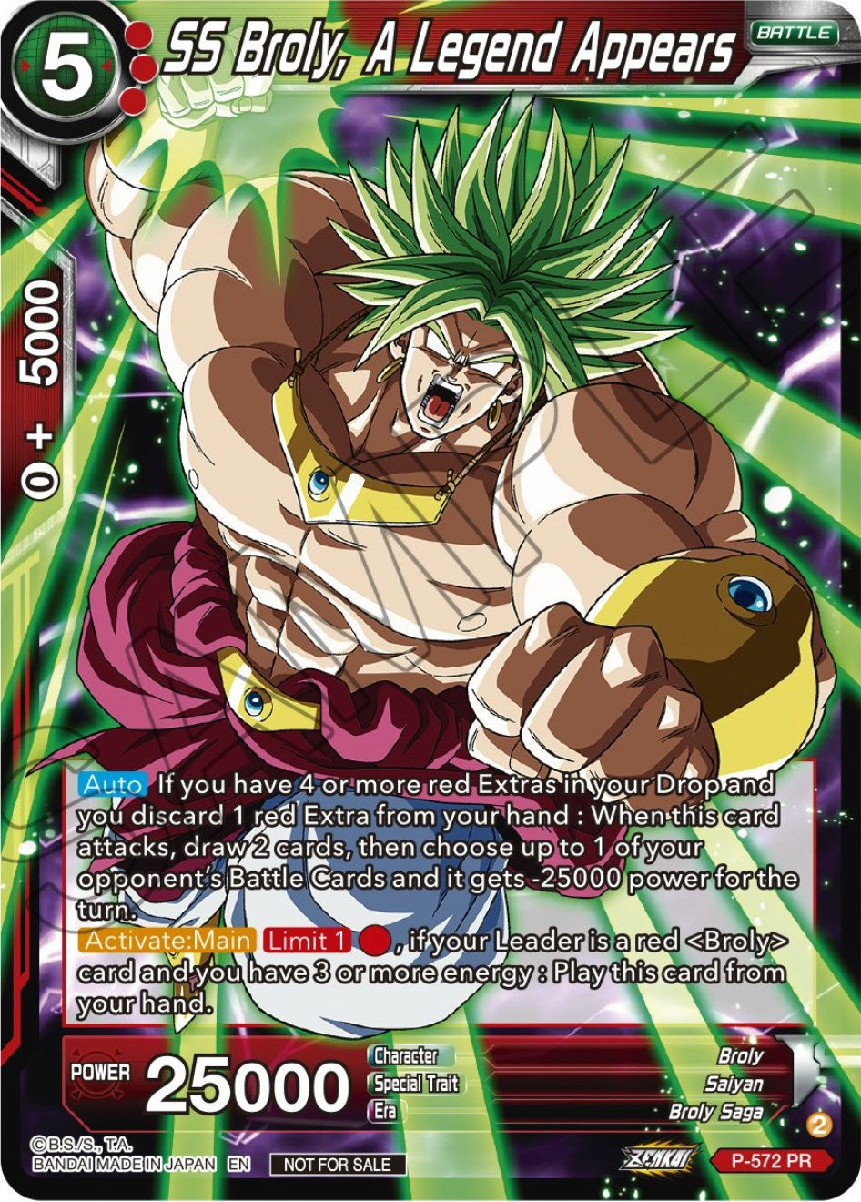 SS Broly, A Legend Appears (Zenkai Series Tournament Pack Vol.7) (P-572) [Tournament Promotion Cards] | Rock City Comics