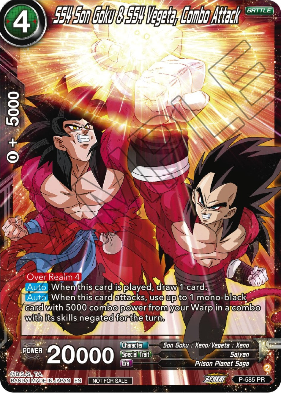 SS4 Son Goku & SS4 Vegeta, Combo Attack (Zenkai Series Tournament Pack Vol.7) (P-585) [Tournament Promotion Cards] | Rock City Comics