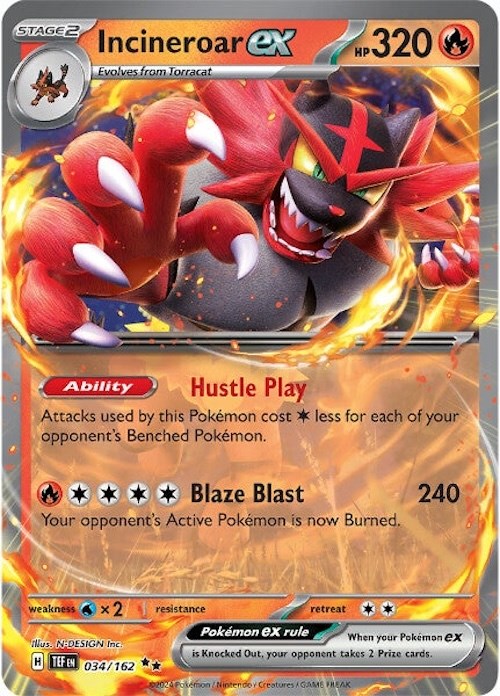 Incineroar ex (034/162) [Scarlet & Violet: Temporal Forces] | Rock City Comics