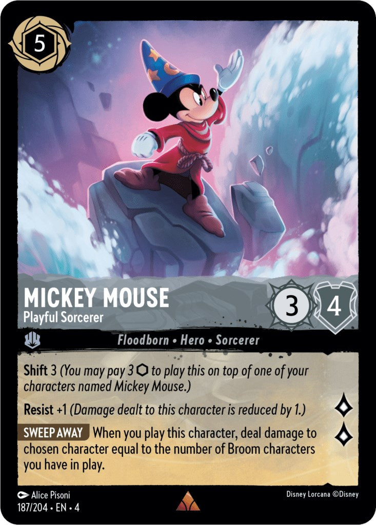 Mickey Mouse - Playful Sorcerer (187/204) (187/204) [Ursula's Return] | Rock City Comics