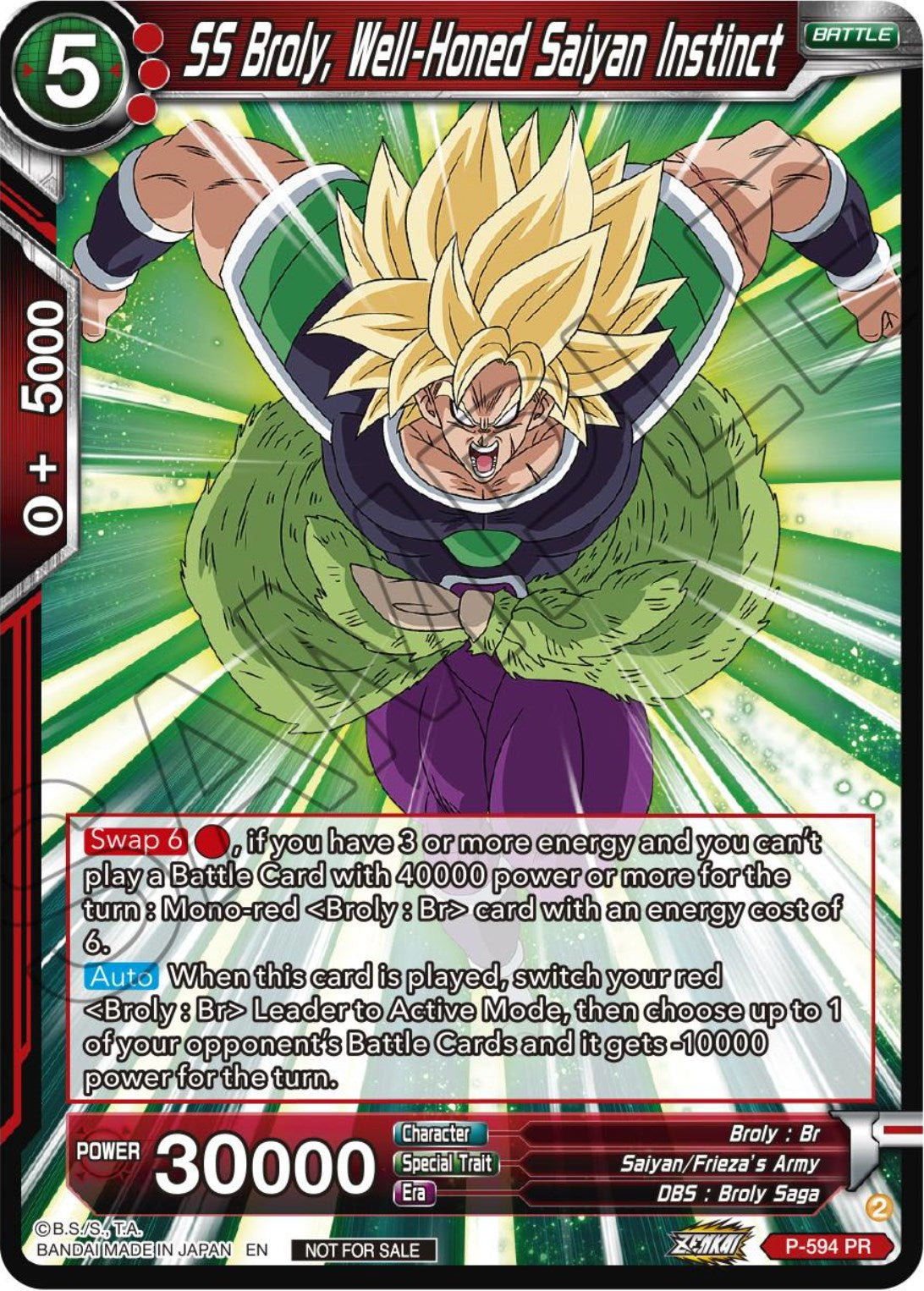 SS Broly, Well-Honed Saiyan Instinct (Deluxe Pack 2024 Vol.1) (P-594) [Promotion Cards] | Rock City Comics