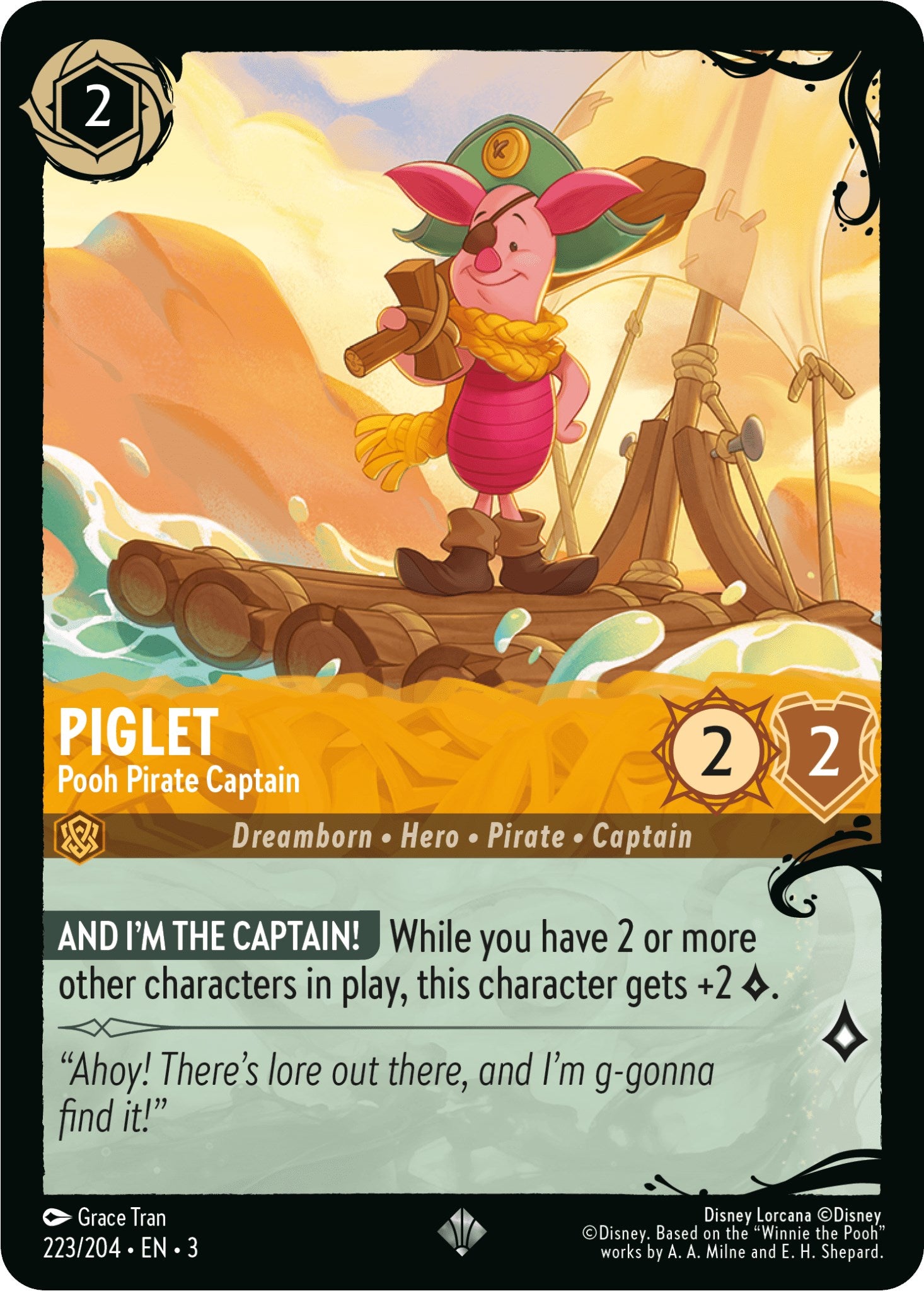 Piglet - Pooh Pirate Captain (223/204) [Ursula's Return] | Rock City Comics