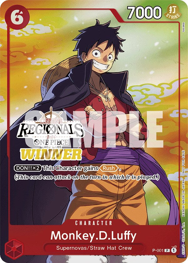 Monkey.D.Luffy (Offline Regional 2024 Vol. 2) [Winner] [One Piece Promotion Cards] | Rock City Comics