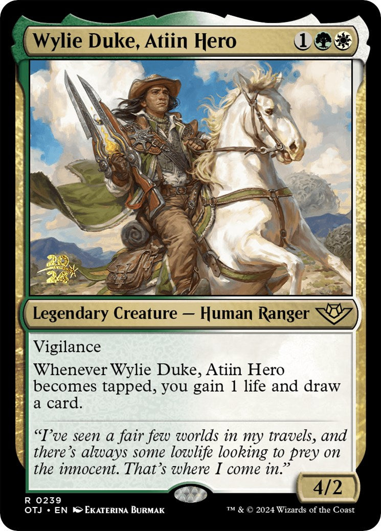 Wylie Duke, Atiin Hero [Outlaws of Thunder Junction Prerelease Promos] | Rock City Comics