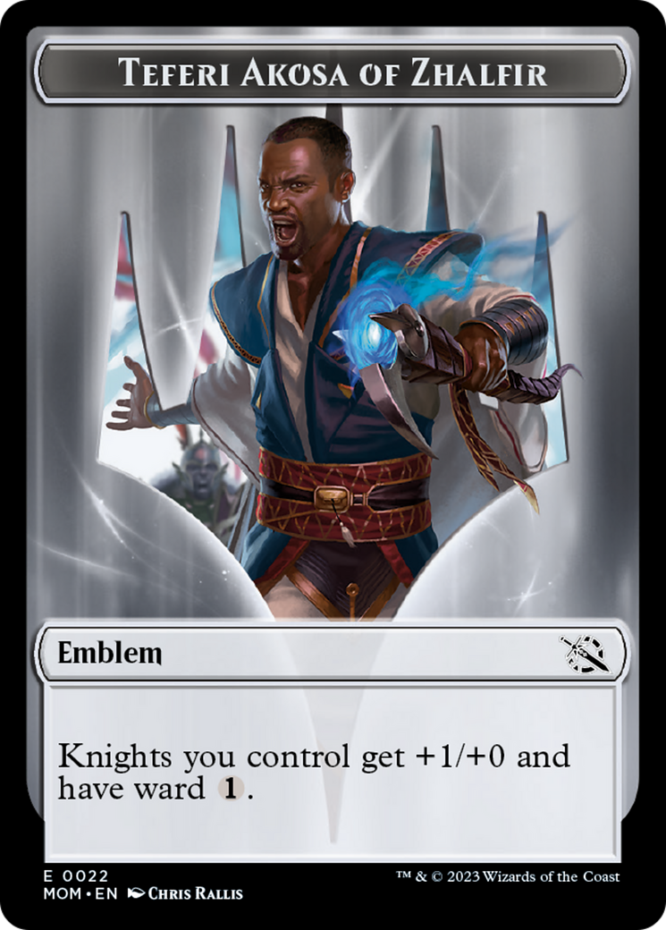 Soldier // Teferi Akosa of Zhalfir Emblem Double-Sided Token [March of the Machine Tokens] | Rock City Comics