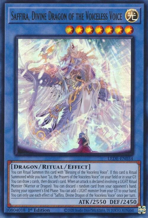 Saffira, Divine Dragon of the Voiceless Voice [LEDE-EN034] Ultra Rare | Rock City Comics