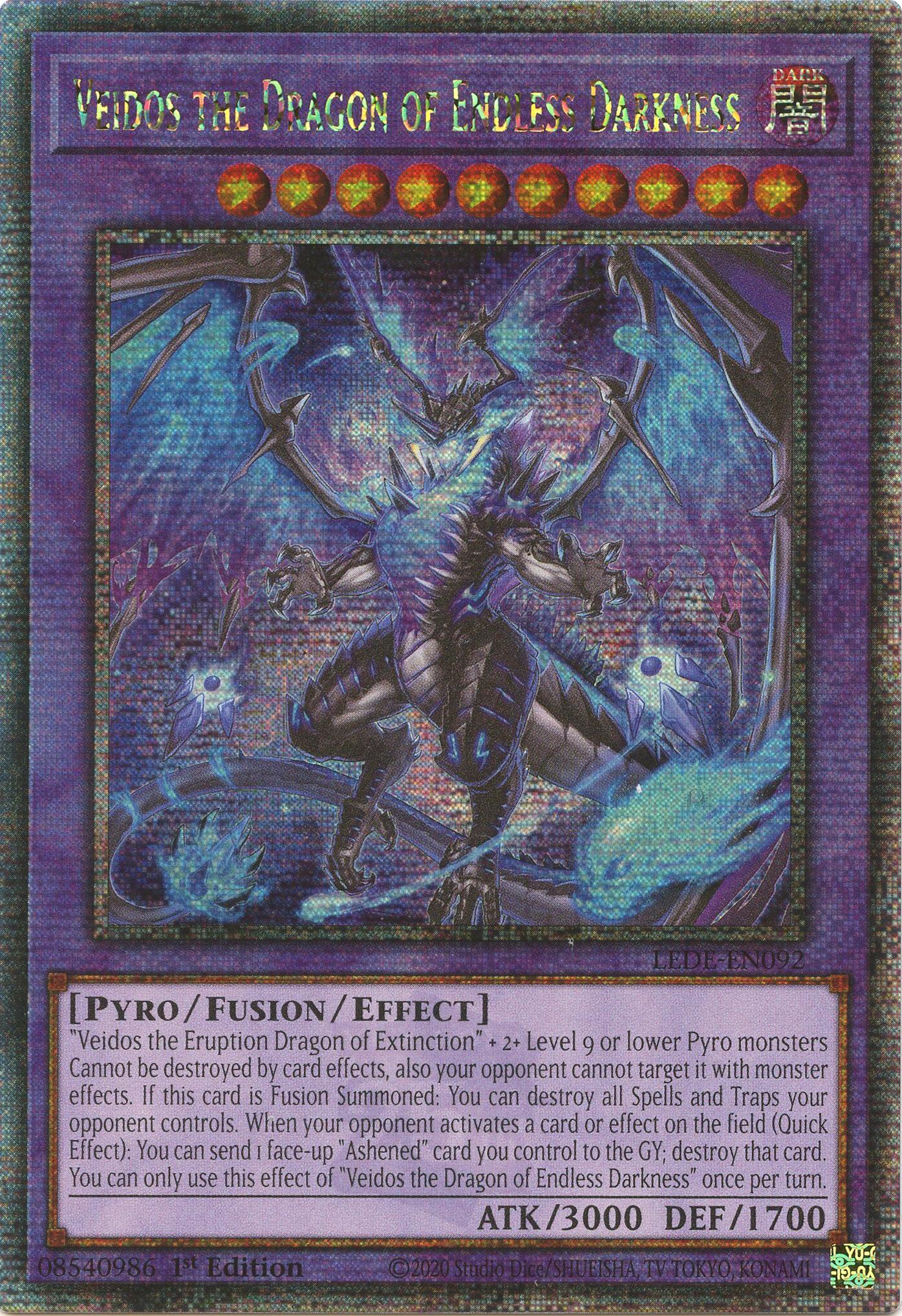 Veidos the Dragon of Endless Darkness (Quarter Century Secret Rare) [LEDE-EN092] Quarter Century Secret Rare | Rock City Comics