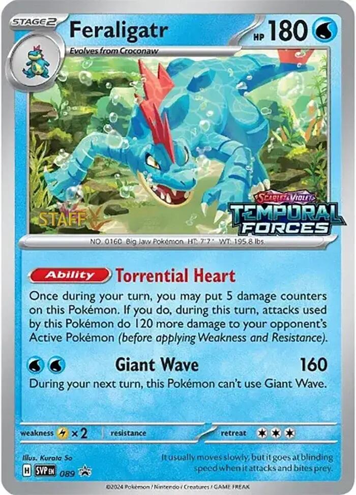 Feraligatr (089) (Staff Prerelease Promo) [Scarlet & Violet: Black Star Promos] | Rock City Comics