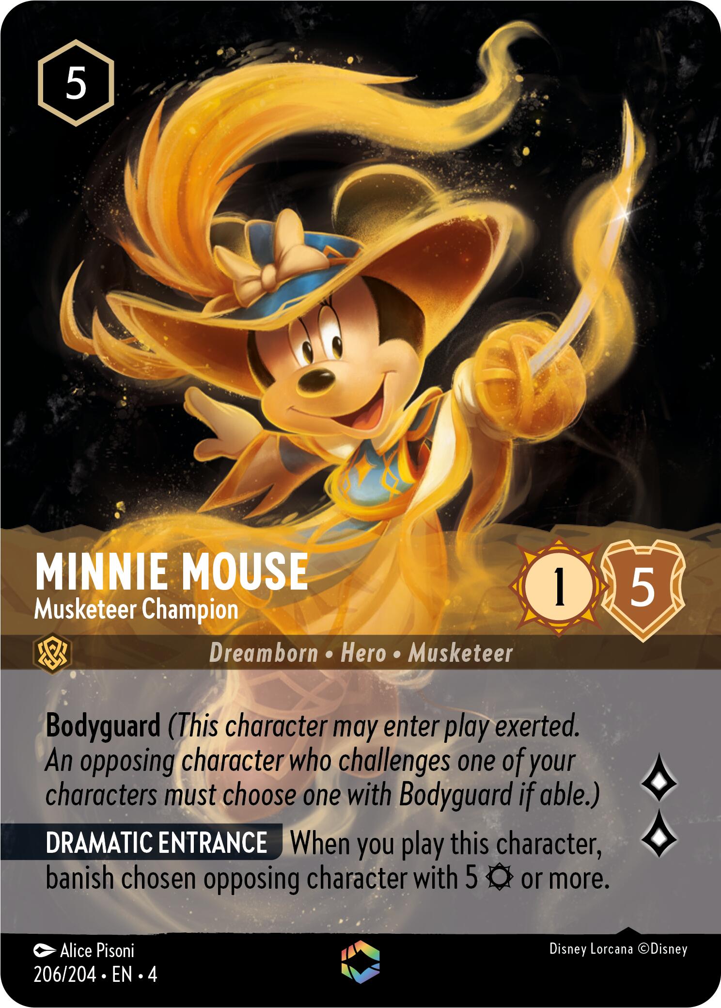 Minnie Mouse - Musketeer Champion (Enchanted) (206/204) [Ursula's Return] | Rock City Comics