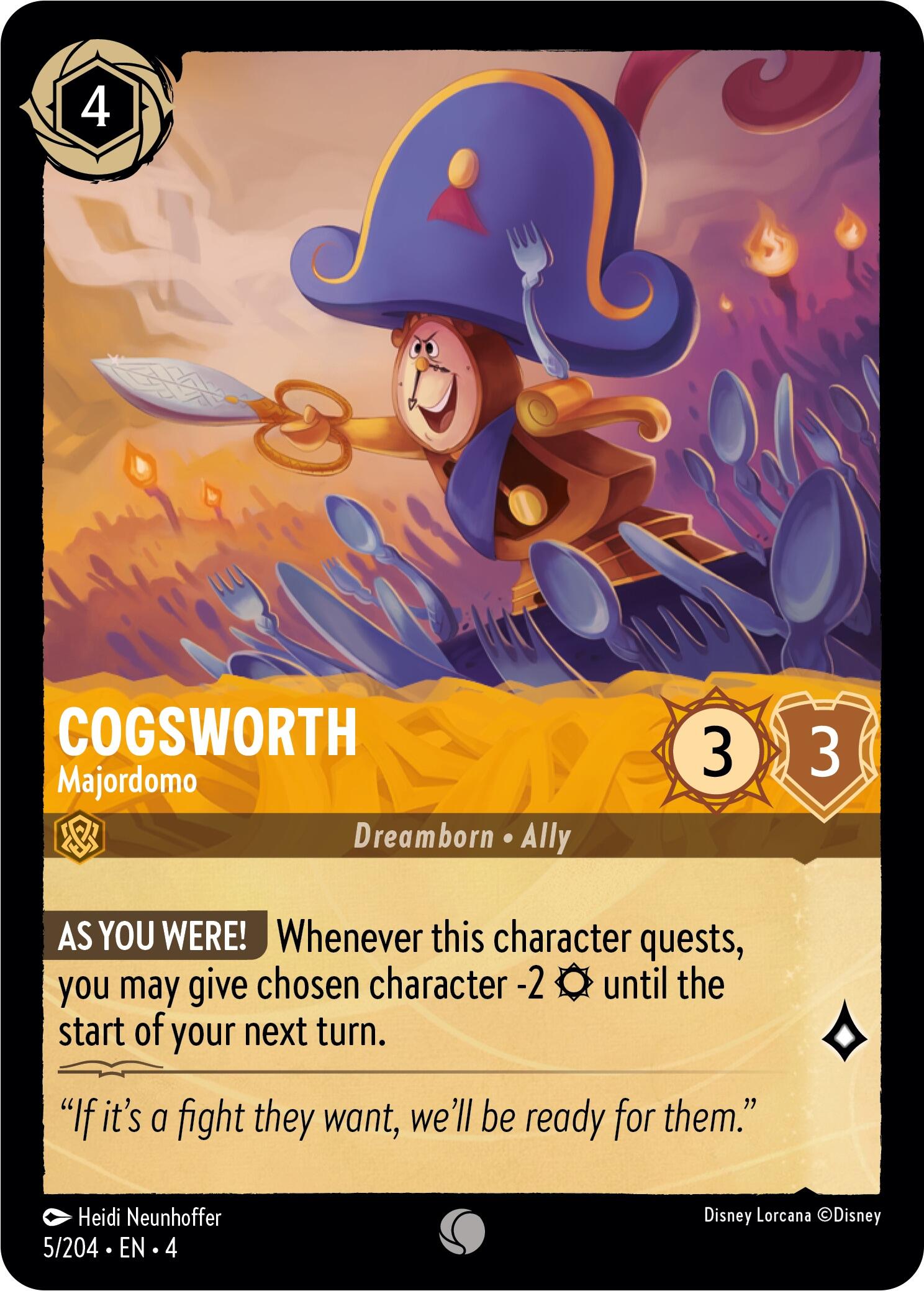 Cogsworth - Majordomo (5/204) [Ursula's Return] | Rock City Comics