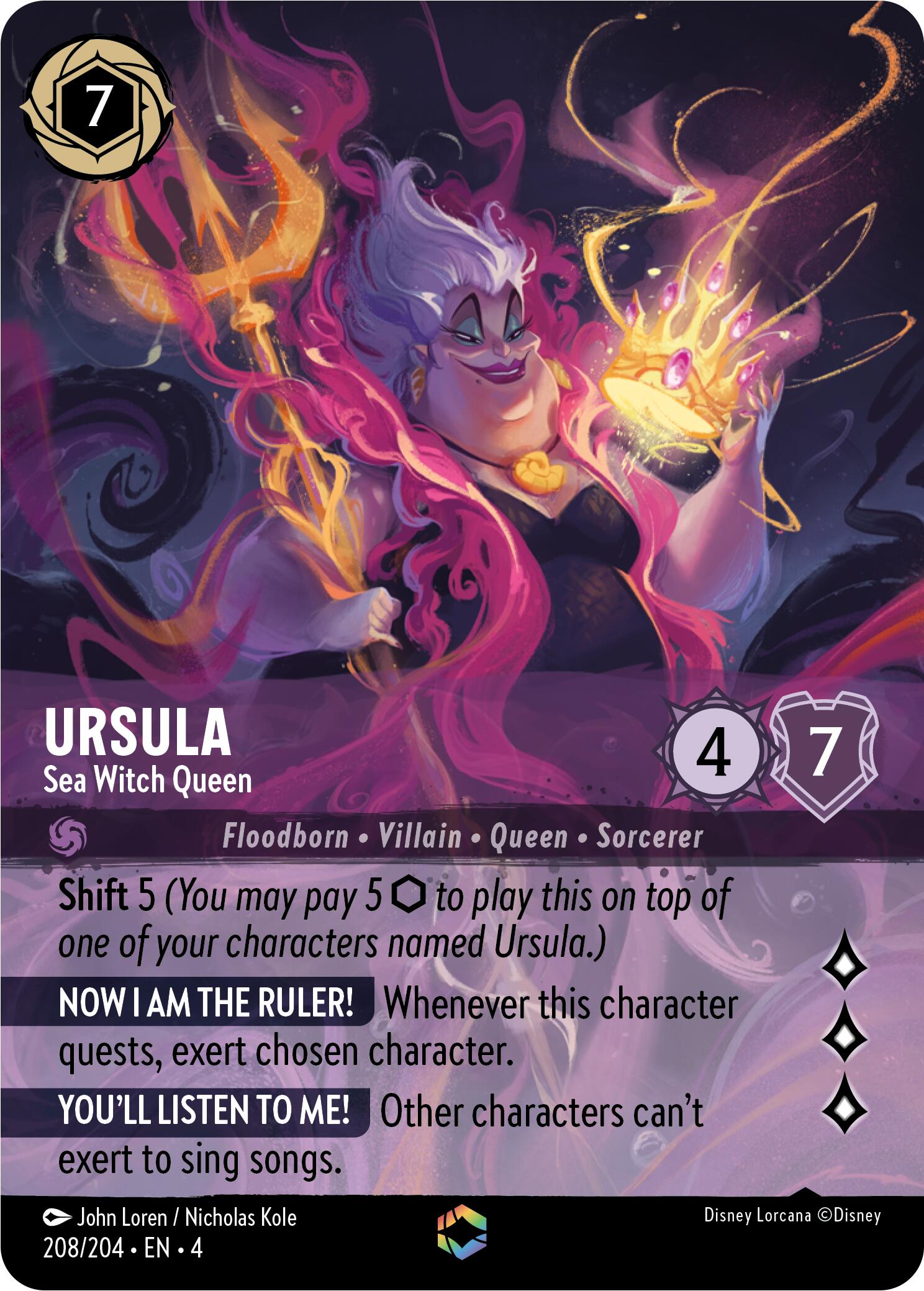 Ursula - Sea Witch Queen (Enchanted) (208/204) [Ursula's Return] | Rock City Comics