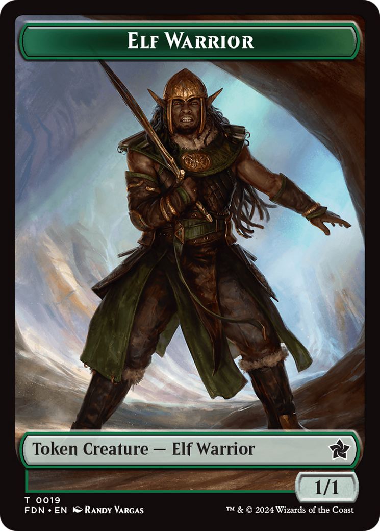 Elf Warrior // Rat (0030) Double-Sided Token [Foundations Tokens] | Rock City Comics