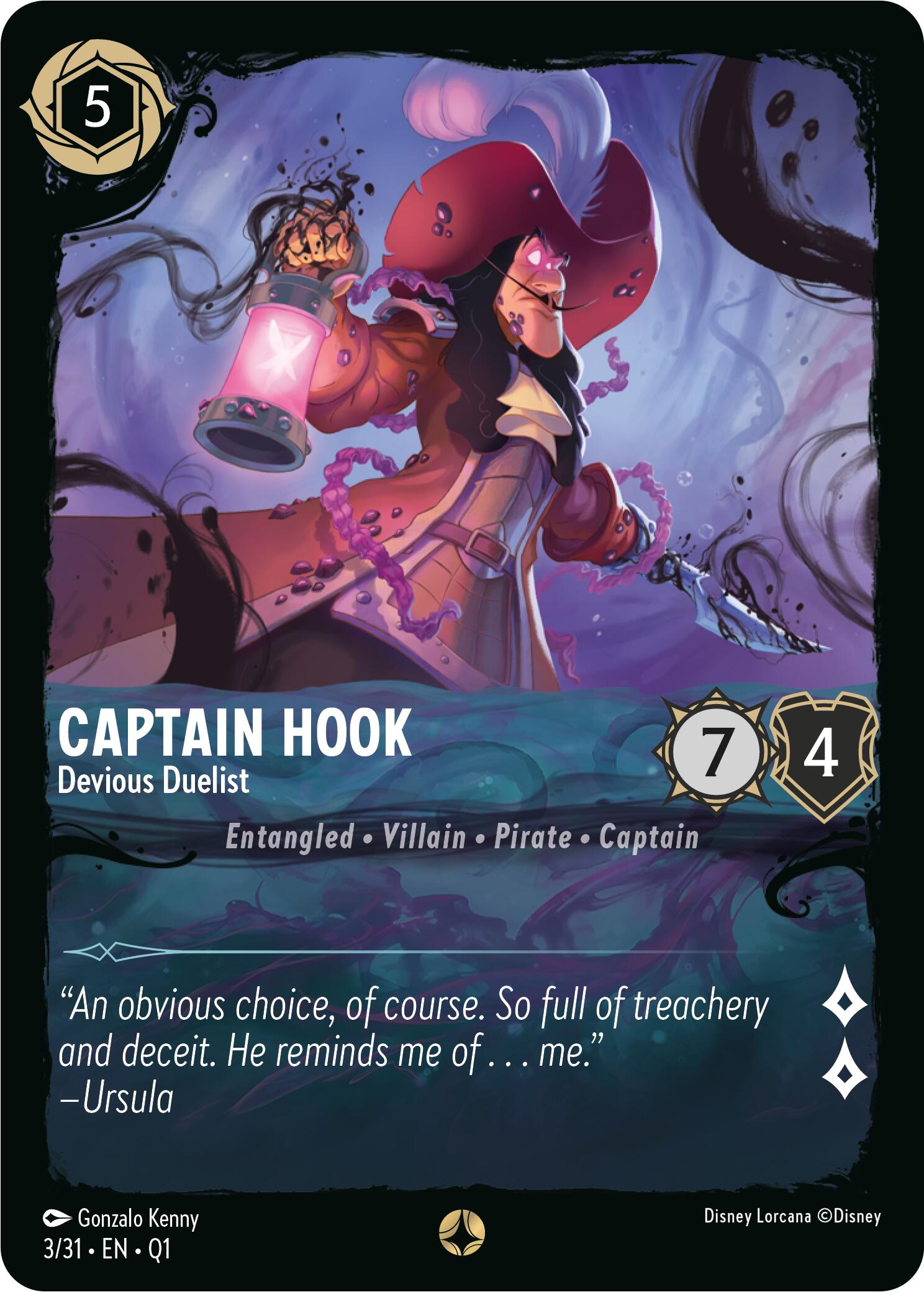 Captain Hook - Devious Duelist (3/31) [Illumineer's Quest: Deep Trouble] | Rock City Comics