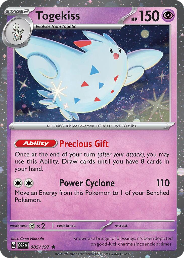 Togekiss (085/197) (Cosmos Holo) [Scarlet & Violet: Obsidian Flames] | Rock City Comics