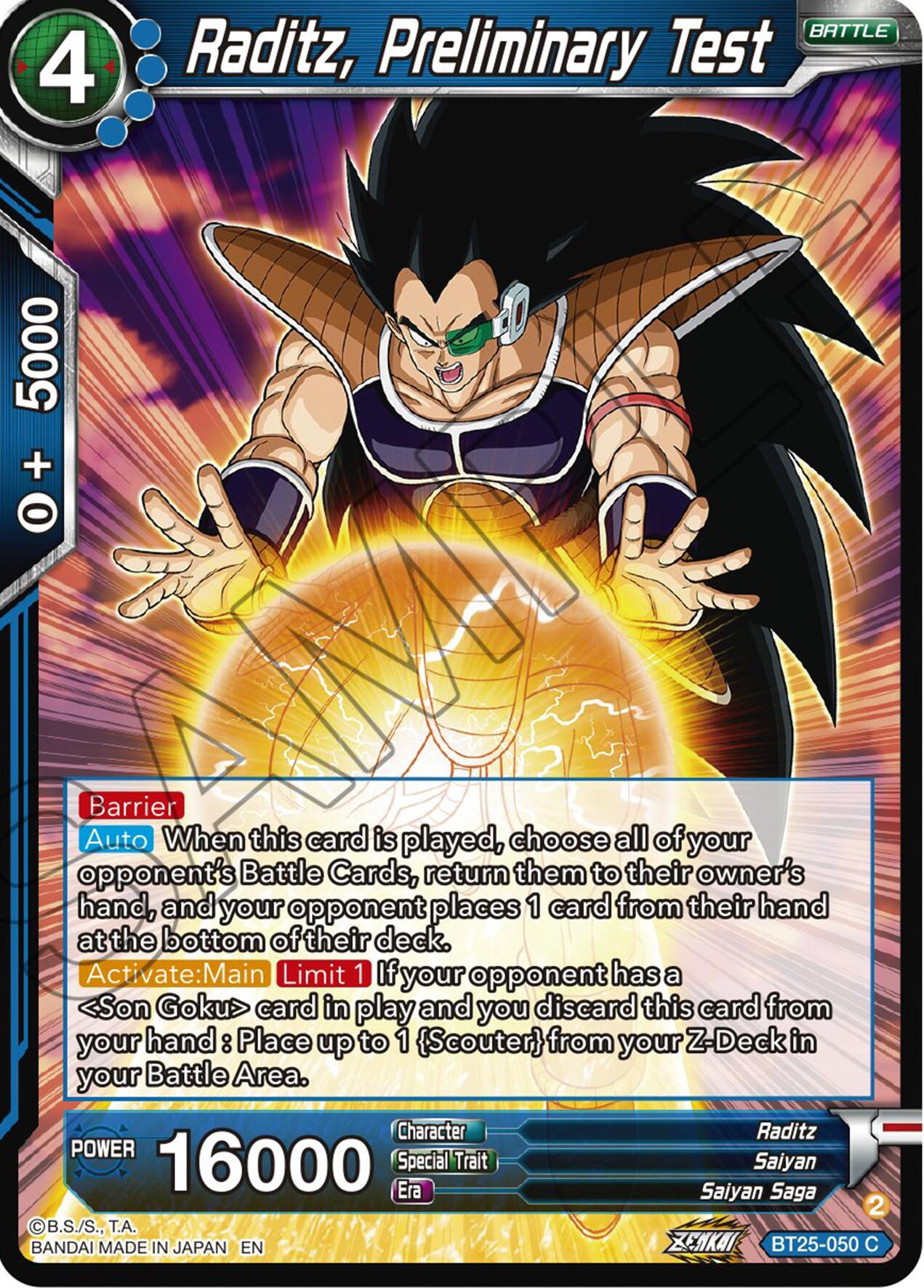 Raditz, Preliminary Test (BT25-050) [Legend of the Dragon Balls] | Rock City Comics