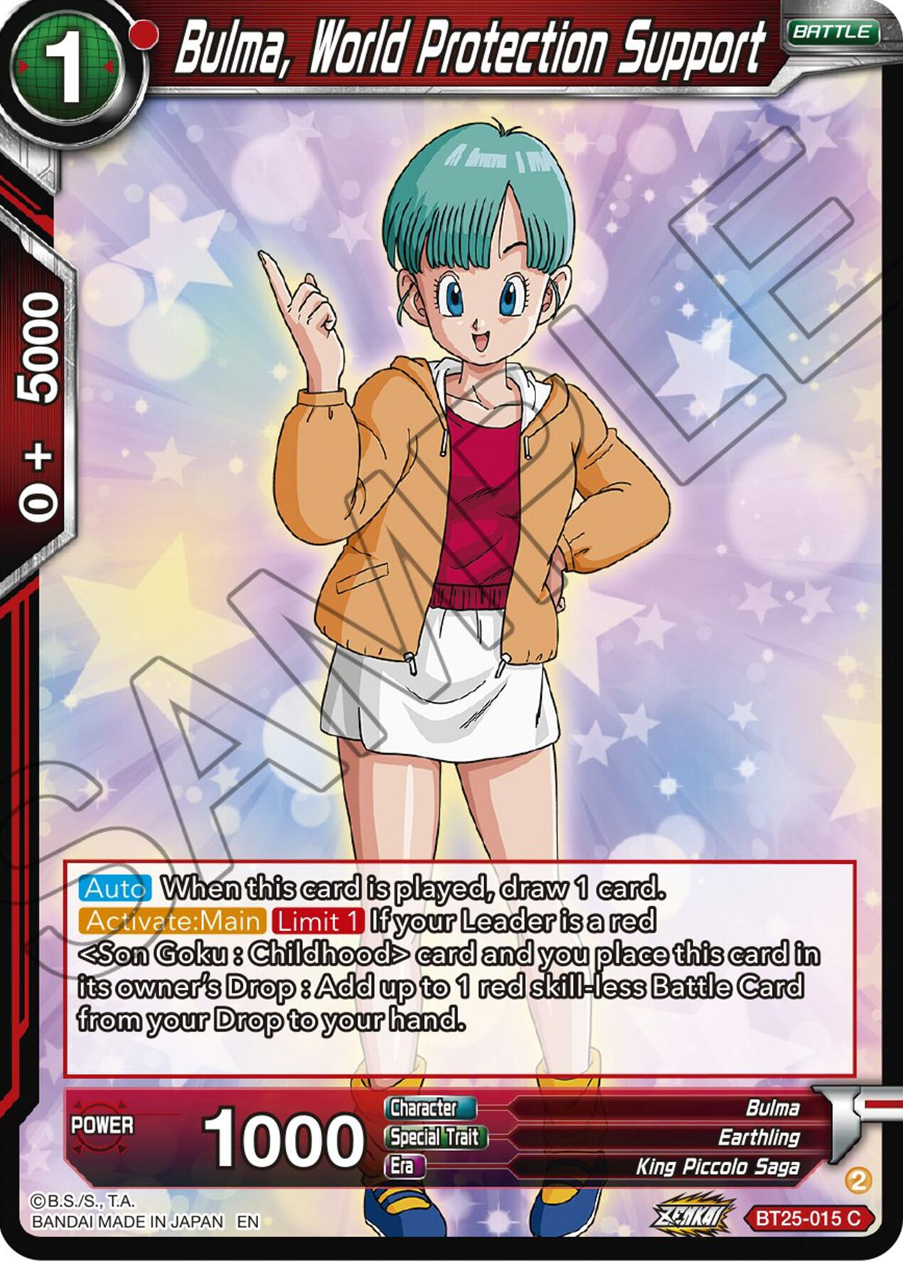 Bulma, World Protection Support (BT25-015) [Legend of the Dragon Balls] | Rock City Comics