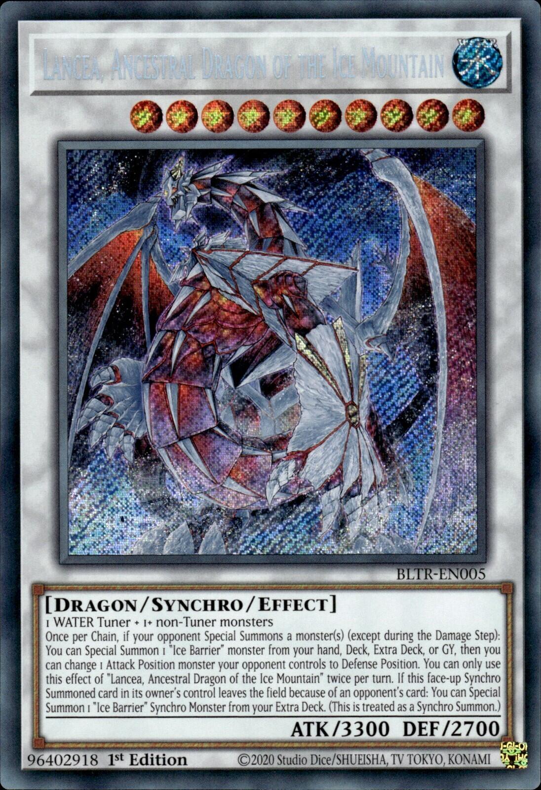 Lancea, Ancestral Dragon of the Ice Mountain [BLTR-EN005] Secret Rare | Rock City Comics