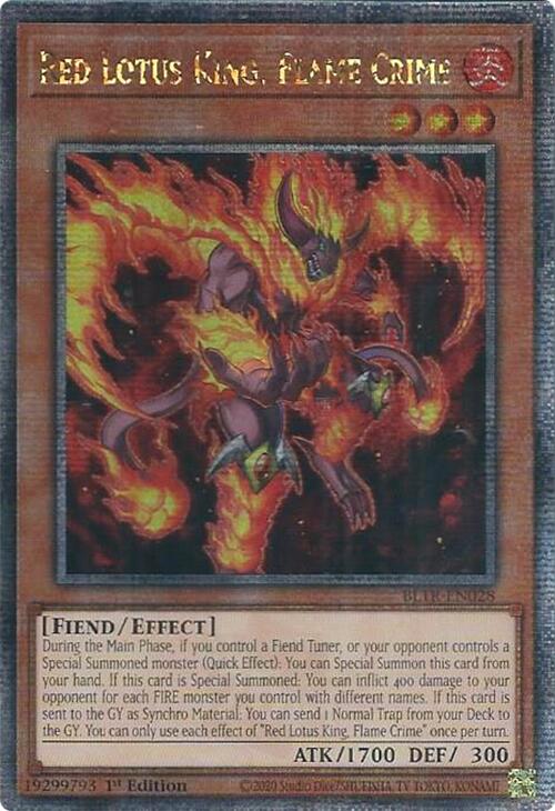 Red Lotus King, Flame Crime (Quarter Century Secret Rare) [BLTR-EN028] Quarter Century Secret Rare | Rock City Comics