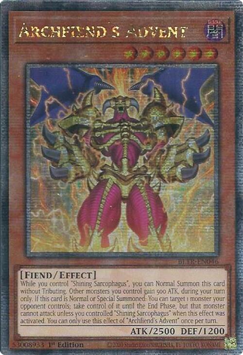 Archfiend's Advent (Quarter Century Secret Rare) [BLTR-EN046] Quarter Century Secret Rare | Rock City Comics