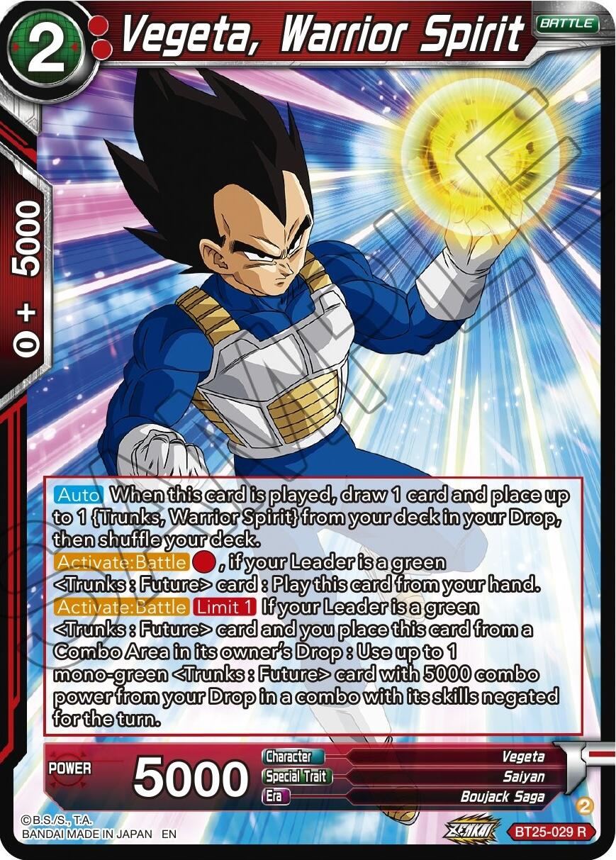 Vegeta, Warrior Spirit (BT25-029) [Legend of the Dragon Balls] | Rock City Comics