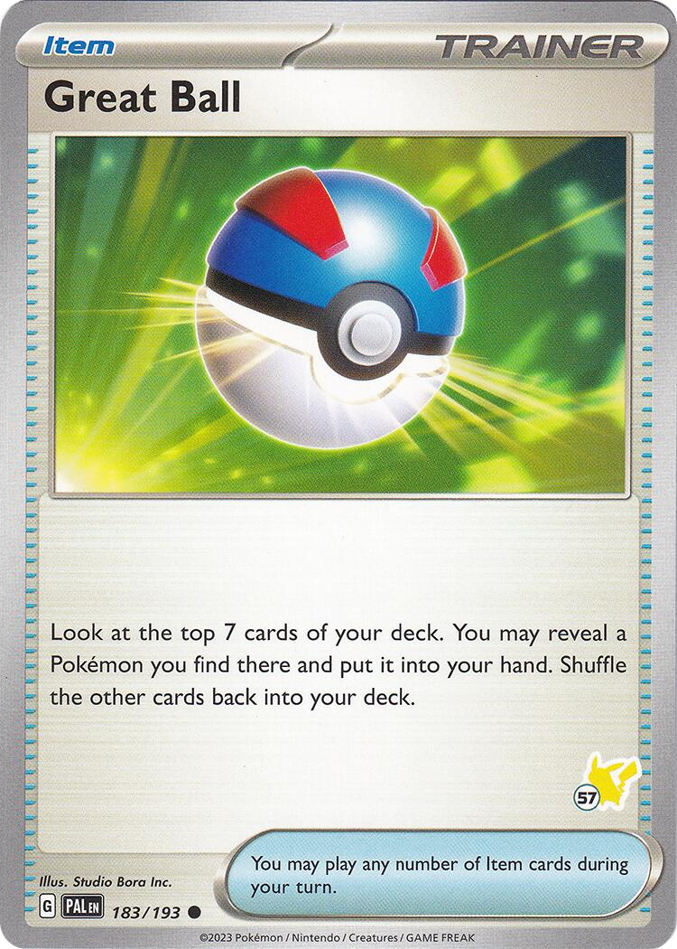 Great Ball (183/193) (Pikachu Stamp #57) [Battle Academy 2024] | Rock City Comics