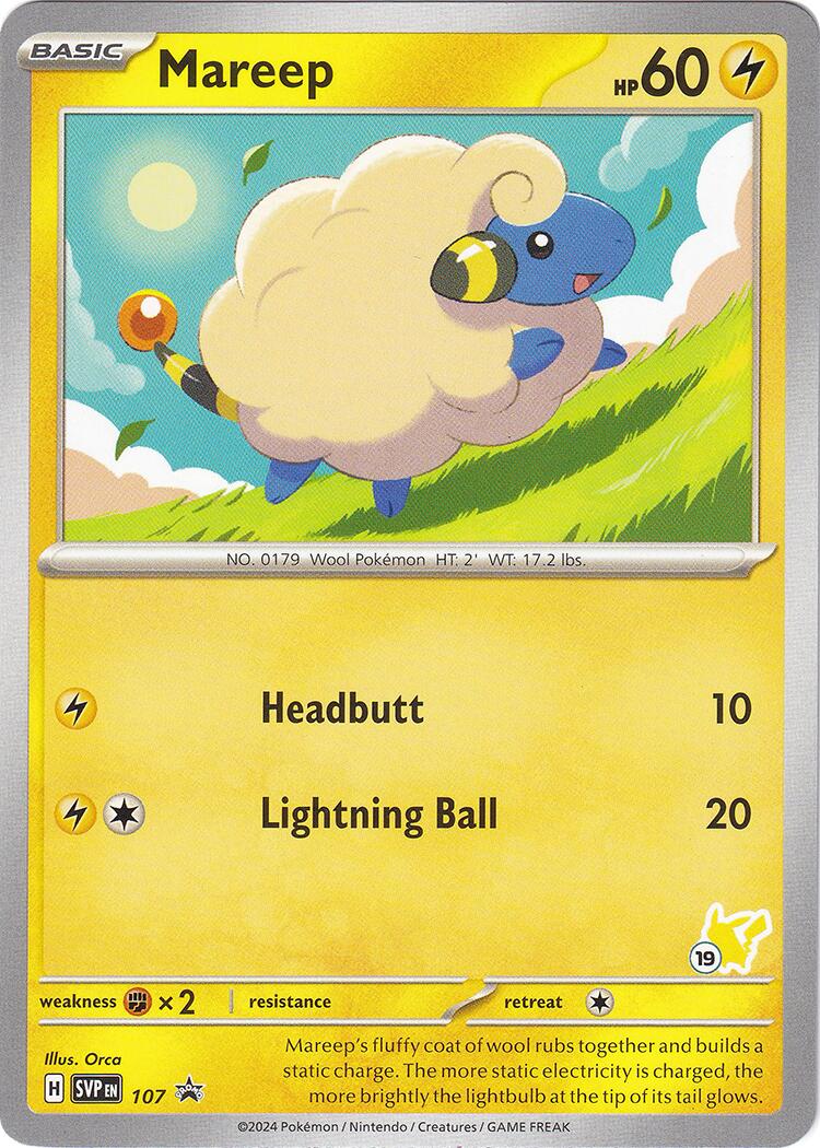 Mareep (107) (Pikachu Stamp #19) [Battle Academy 2024] | Rock City Comics