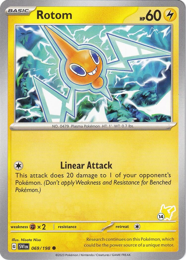 Rotom (069/198) (Pikachu Stamp #14) [Battle Academy 2024] | Rock City Comics