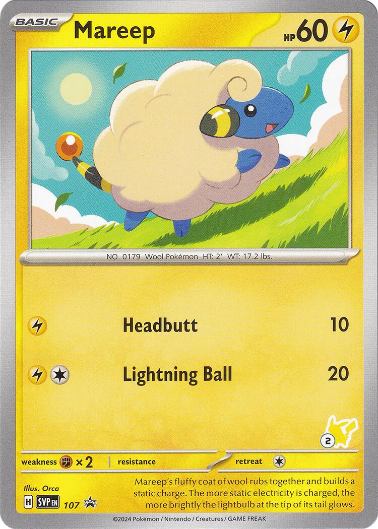 Mareep (107) (Pikachu Stamp #2) [Battle Academy 2024] | Rock City Comics