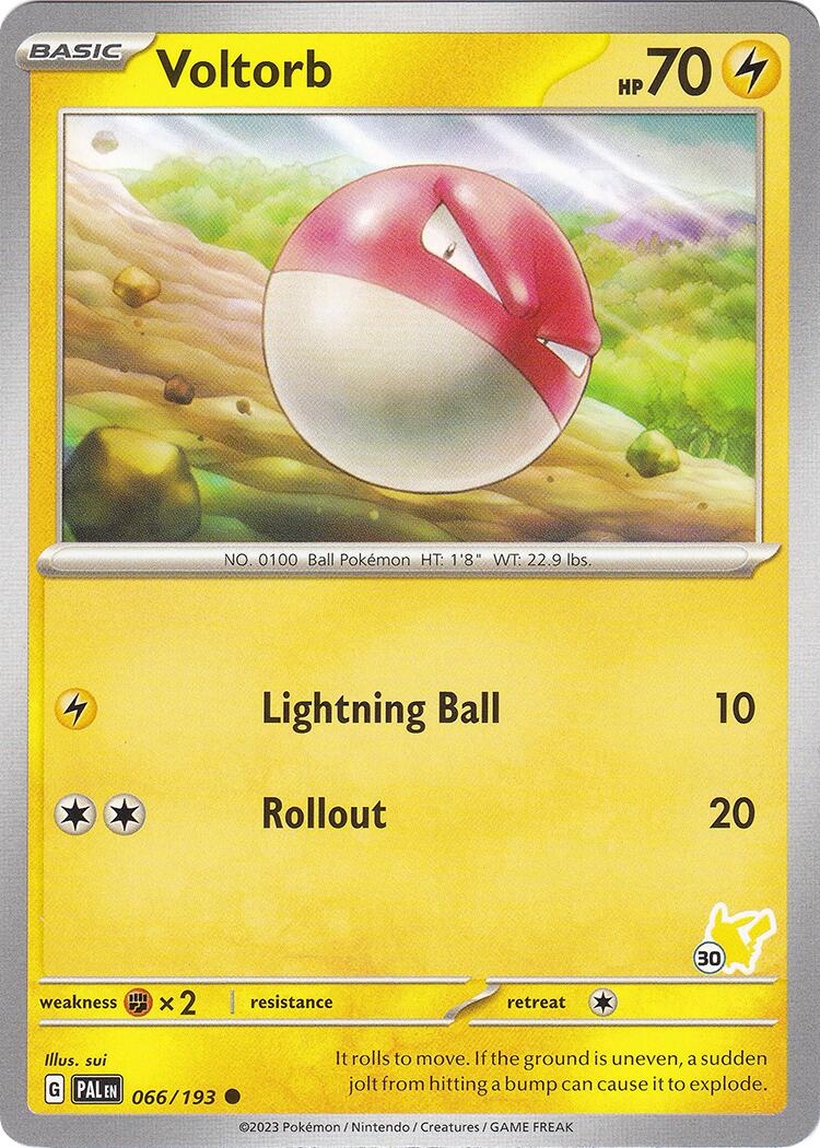 Voltorb (066/193) (Pikachu Stamp #30) [Battle Academy 2024] | Rock City Comics