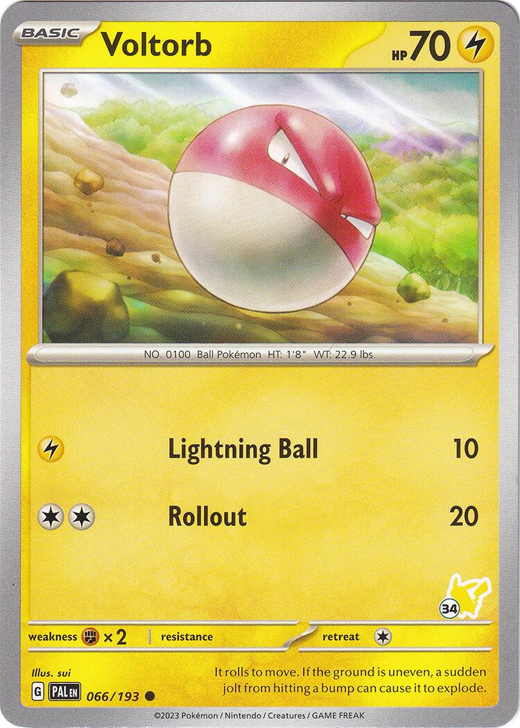 Voltorb (066/193) (Pikachu Stamp #34) [Battle Academy 2024] | Rock City Comics