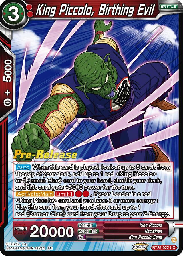 King Piccolo, Birthing Evil (BT25-022) [Legend of the Dragon Balls Prerelease Promos] | Rock City Comics