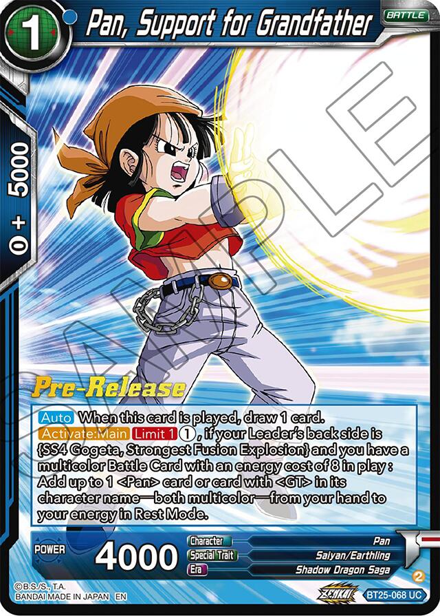 Pan, Support for Grandfather (BT25-068) [Legend of the Dragon Balls Prerelease Promos] | Rock City Comics