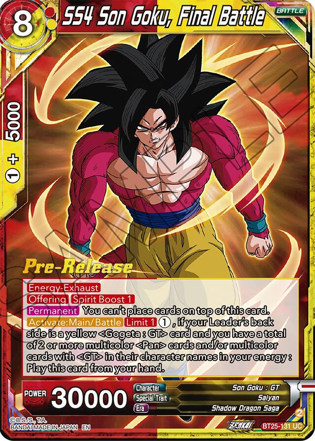 SS4 Son Goku, Final Battle (BT25-131) [Legend of the Dragon Balls Prerelease Promos] | Rock City Comics