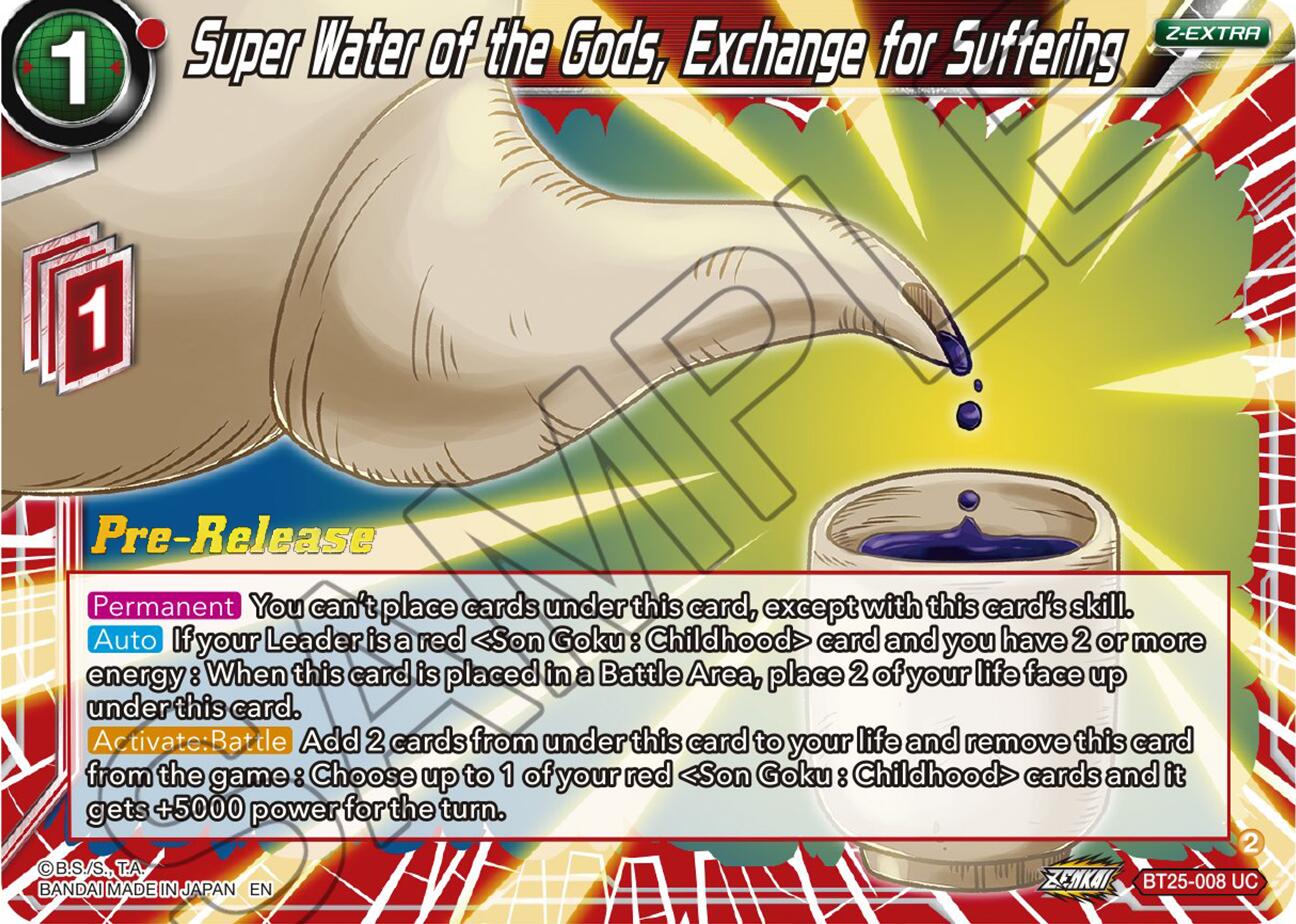 Super Water of the Gods, Exchange for Suffering (BT25-008) [Legend of the Dragon Balls Prerelease Promos] | Rock City Comics