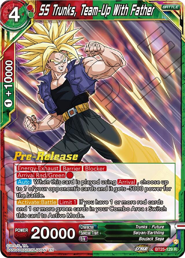 SS Trunks, Team-Up With Father (BT25-129) [Legend of the Dragon Balls Prerelease Promos] | Rock City Comics