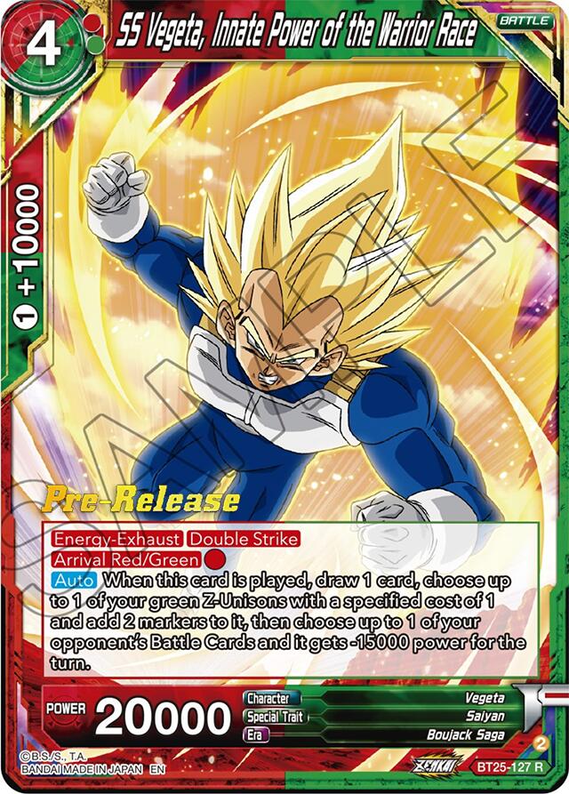 SS Vegeta, Innate Power of the Warrior Race (BT25-127) [Legend of the Dragon Balls Prerelease Promos] | Rock City Comics