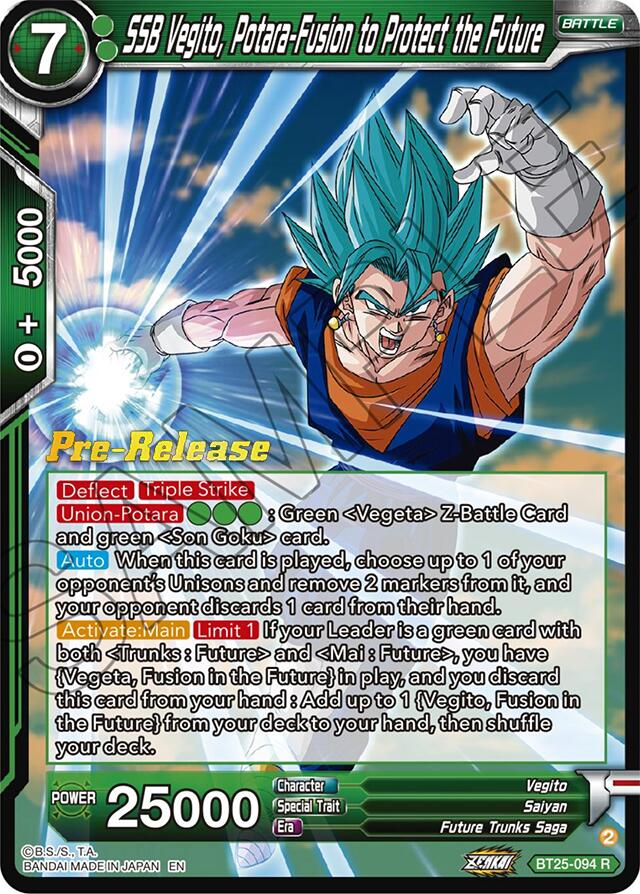 SSB Vegito, Potara-Fusion to Protect the Future (BT25-094) [Legend of the Dragon Balls Prerelease Promos] | Rock City Comics