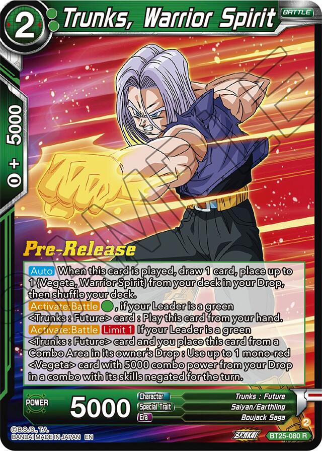 Trunks, Warrior Spirit (BT25-080) [Legend of the Dragon Balls Prerelease Promos] | Rock City Comics