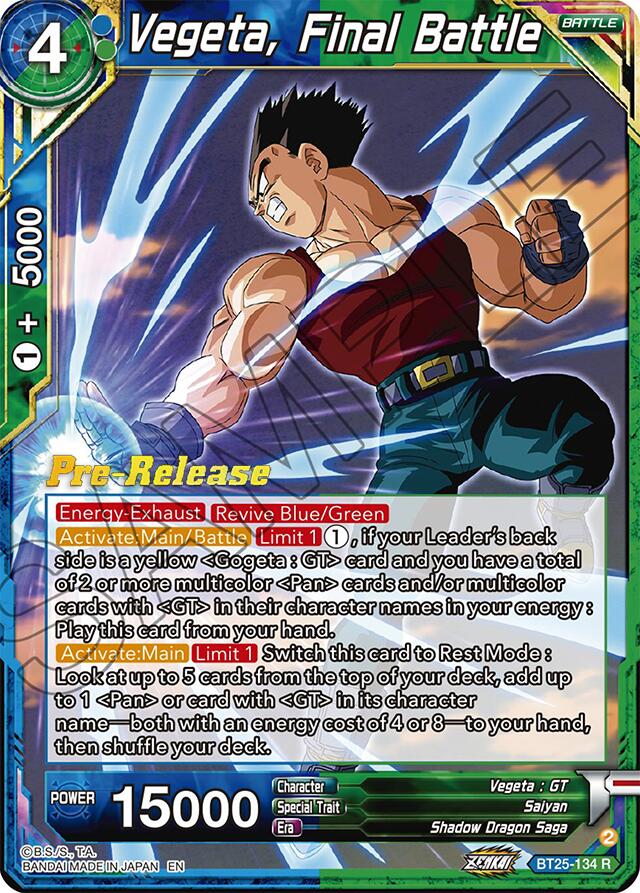 Vegeta, Final Battle (BT25-134) [Legend of the Dragon Balls Prerelease Promos] | Rock City Comics