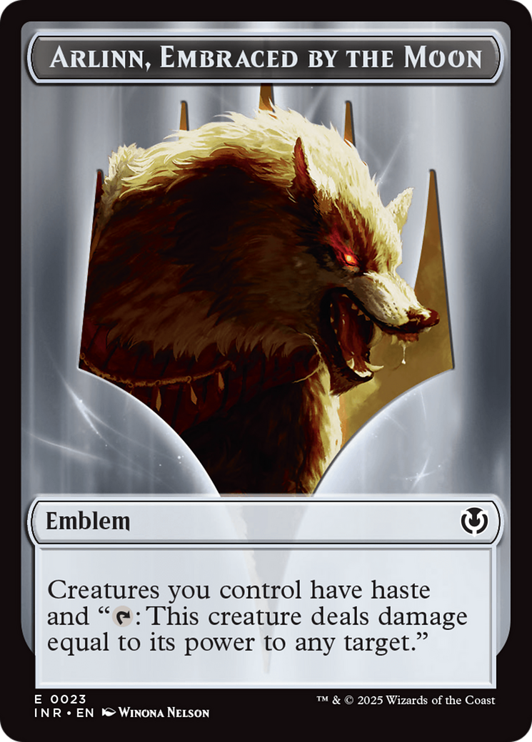 Wolf (0018) // Emblem - Arlinn, Embraces by the Moon Double-Sided Token [Innistrad Remastered Tokens] | Rock City Comics