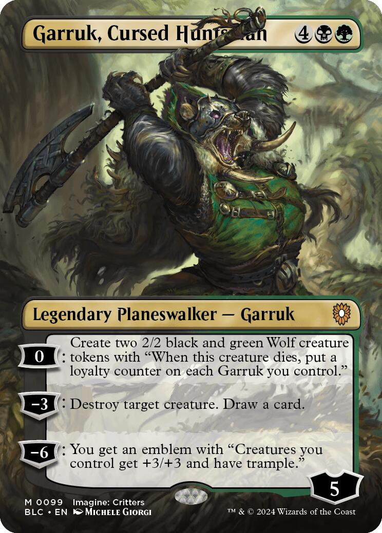 Garruk, Cursed Huntsman (Borderless) [Bloomburrow Commander] | Rock City Comics