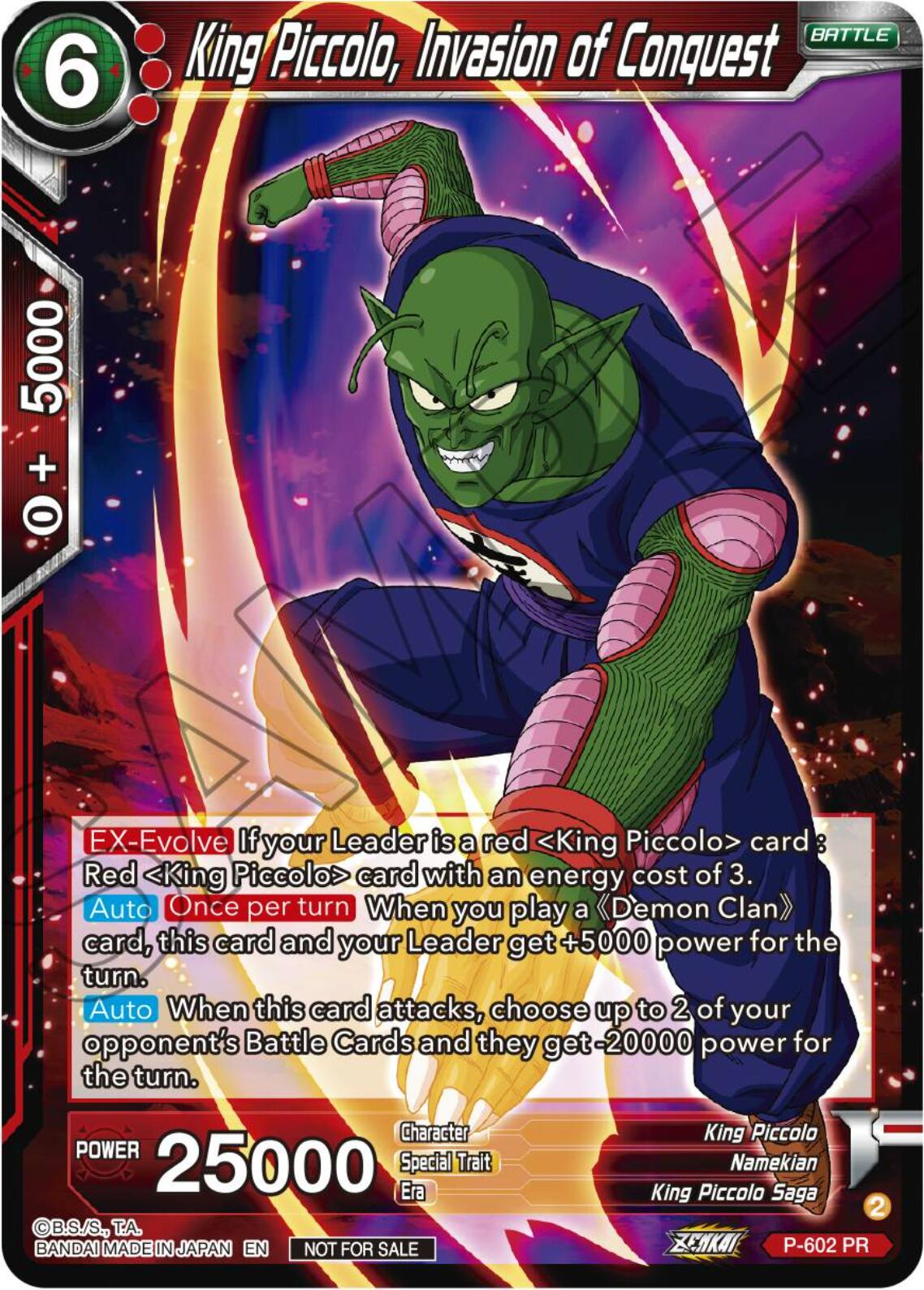 King Piccolo, Invasion of Conquest (Tournament Pack Vol. 8) (P-602) [Promotion Cards] | Rock City Comics