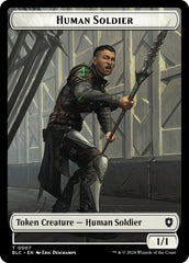 Human Soldier // Wolf (035) Double-Sided Token [Bloomburrow Commander Tokens] | Rock City Comics