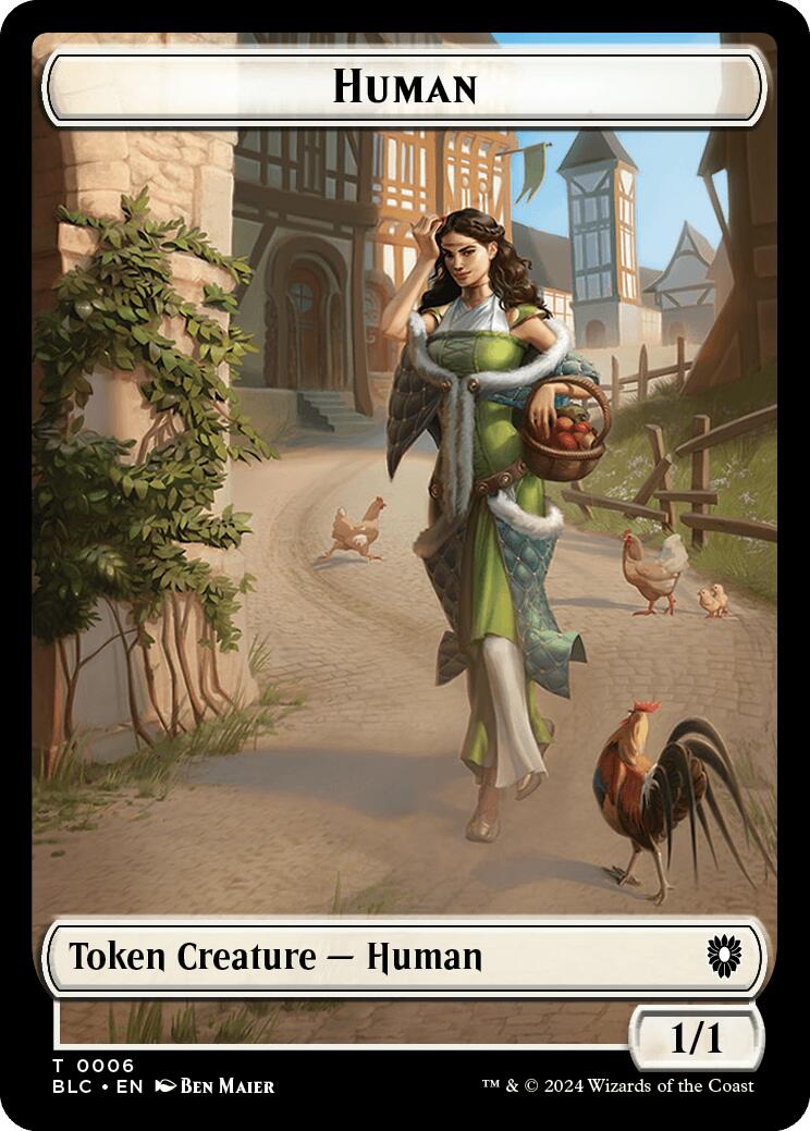 Human // Soldier Double-Sided Token [Bloomburrow Commander Tokens] | Rock City Comics