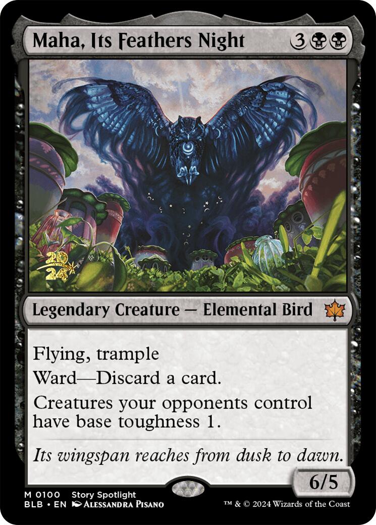 Maha, Its Feathers Night [Bloomburrow Prerelease Promos] | Rock City Comics