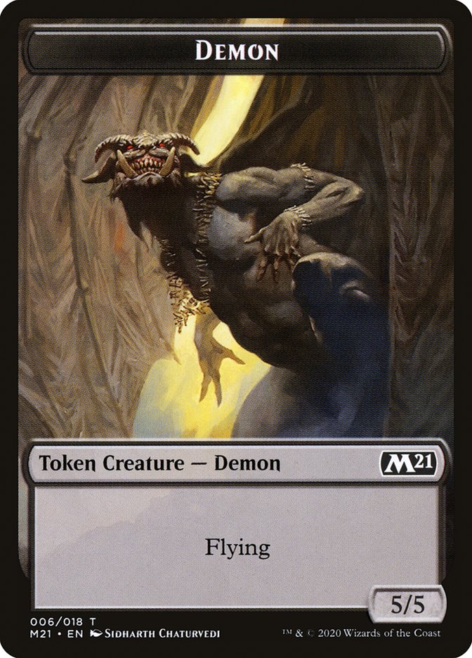 Bird // Demon Double-Sided Token [Core Set 2021 Tokens] | Rock City Comics