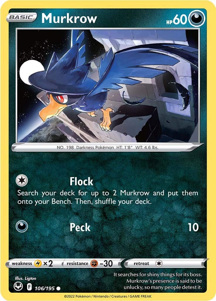 Murkrow (106/195) [Sword & Shield: Silver Tempest] | Rock City Comics