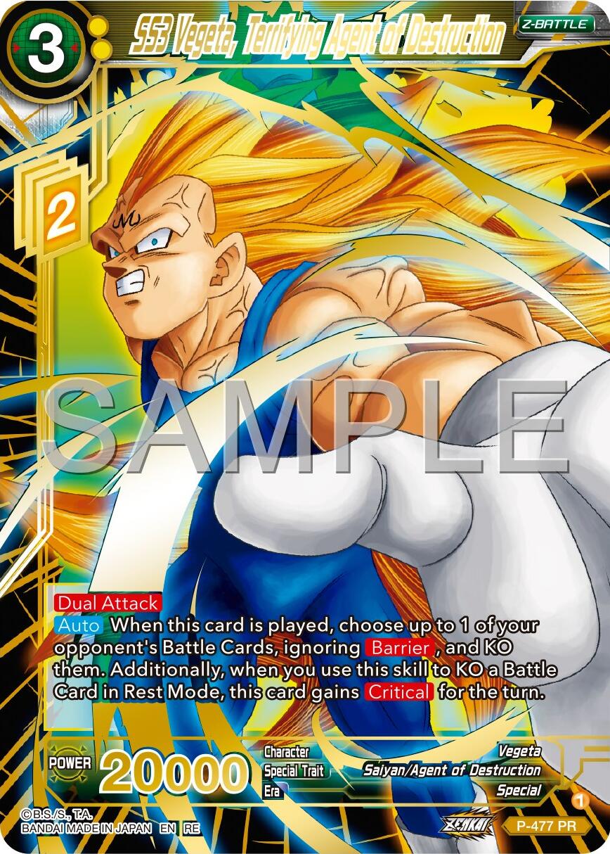 SS3 Vegeta, Terrifying Agent of Destruction (Reprint) (P-477) [Premium 7th Anniversary Box 2024] | Rock City Comics