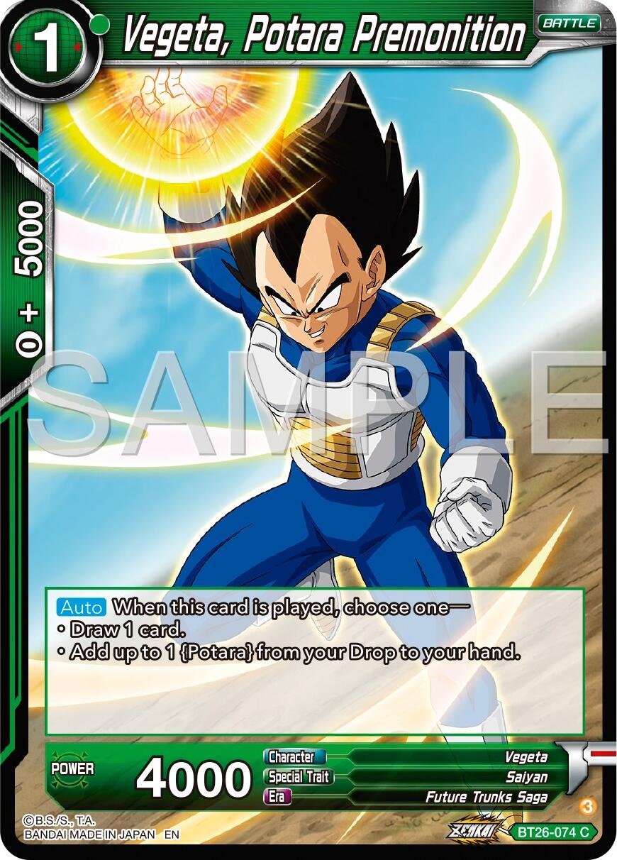 Vegeta, Potara Premonition (BT26-074) [Ultimate Advent] | Rock City Comics